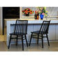 Riviera Solid Oak Dining Chairs in Black, Set of 2 - Chocolate Wood