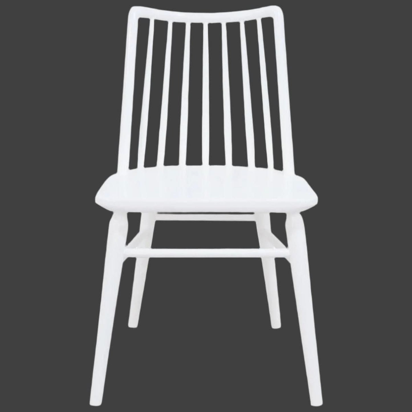 Riviera Solid Oak Dining Chairs in White, Set of 2 - Chocolate Wood