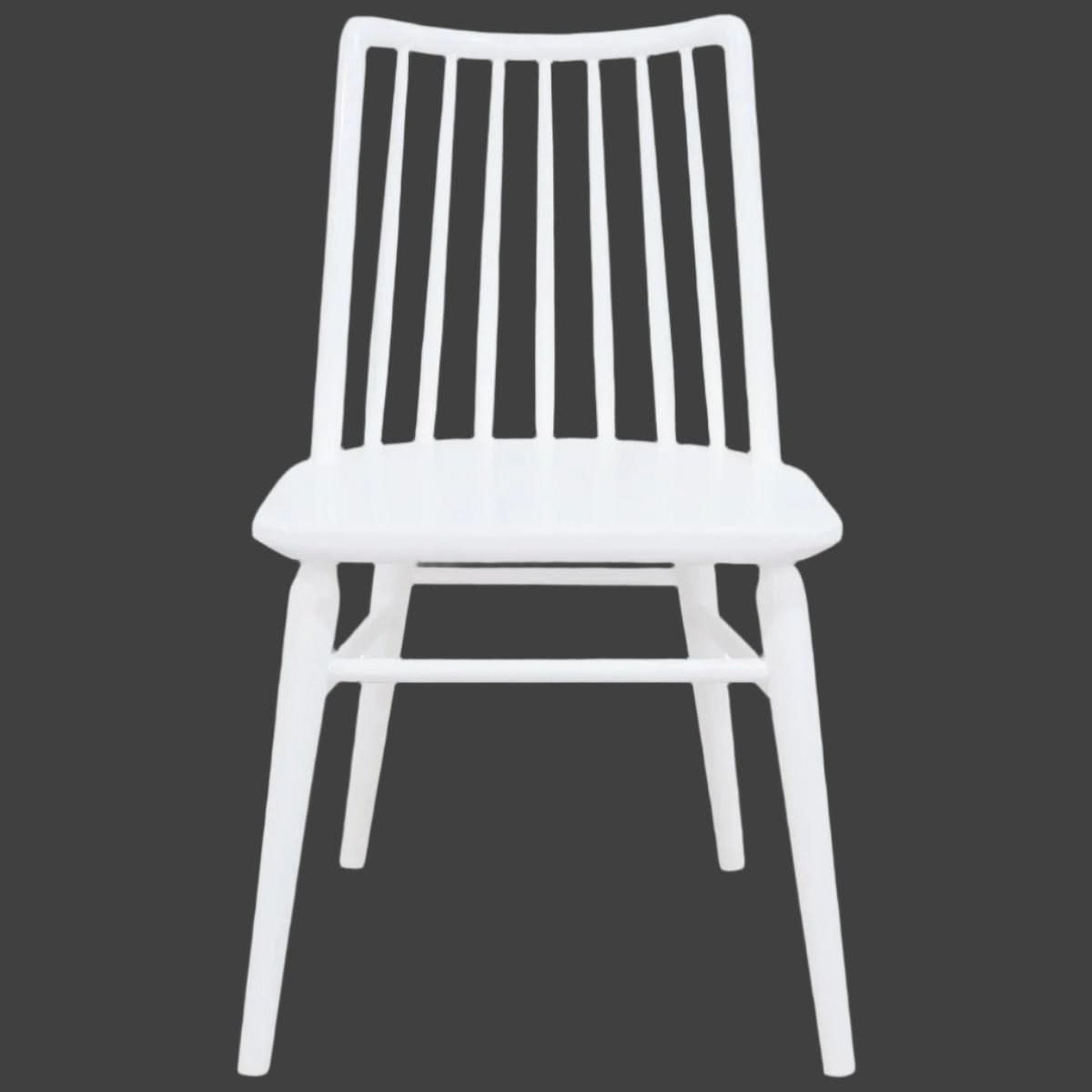 Riviera Solid Oak Dining Chairs in White, Set of 2 - Chocolate Wood