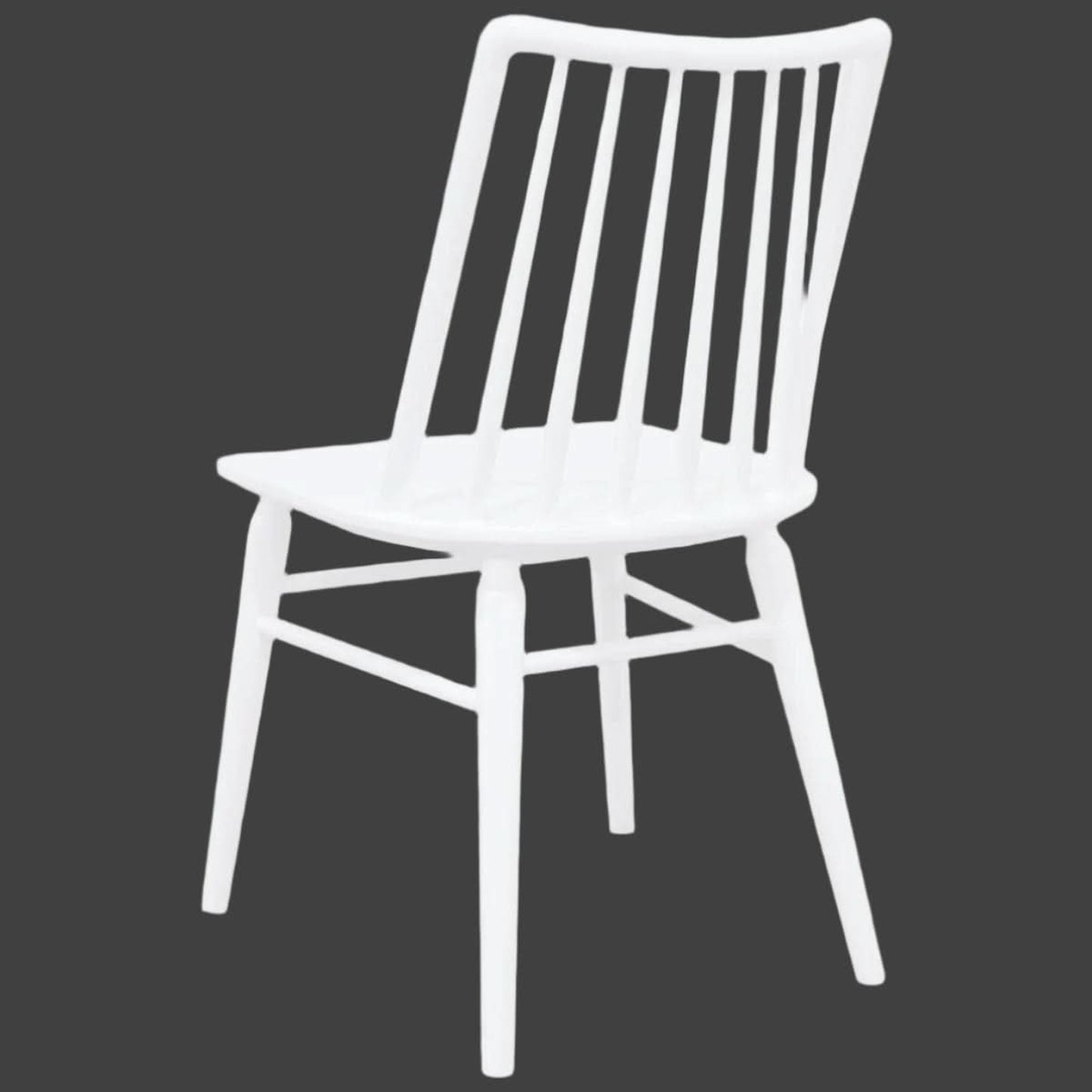 Riviera Solid Oak Dining Chairs in White, Set of 2 - Chocolate Wood