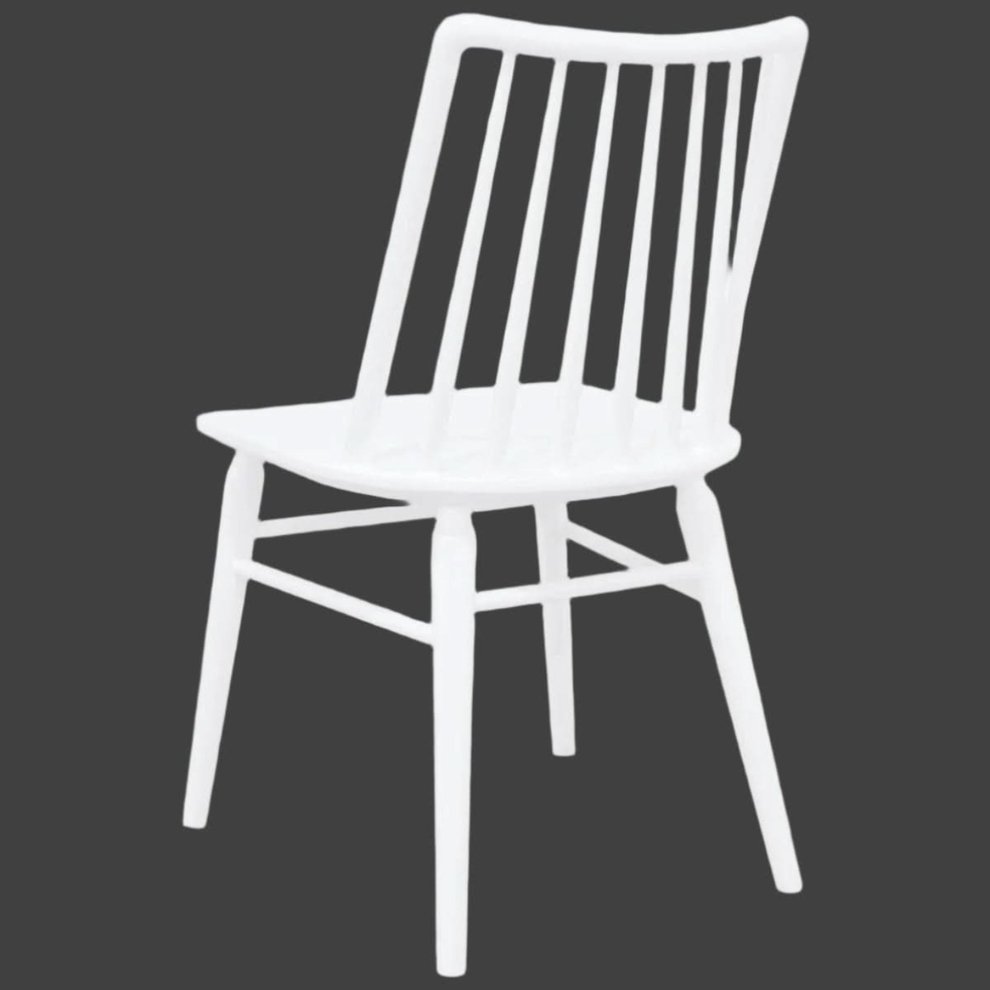 Riviera Solid Oak Dining Chairs in White, Set of 2 - Chocolate Wood