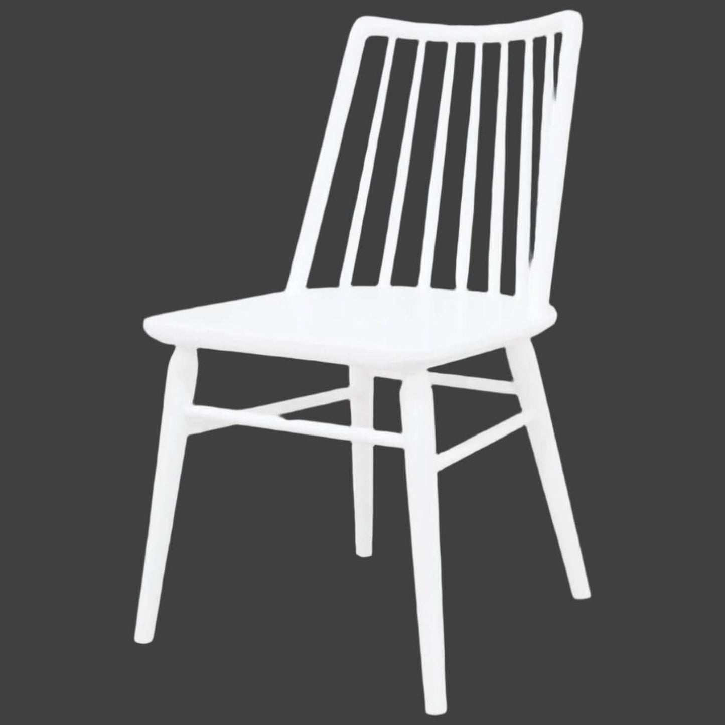Riviera Solid Oak Dining Chairs in White, Set of 2 - Chocolate Wood