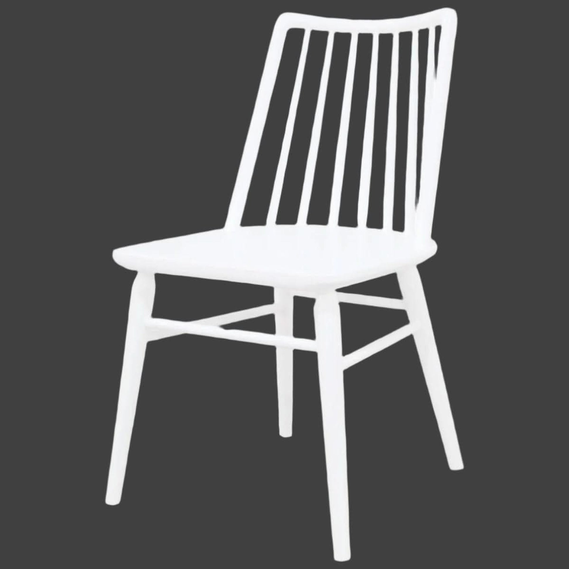Riviera Solid Oak Dining Chairs in White, Set of 2 - Chocolate Wood