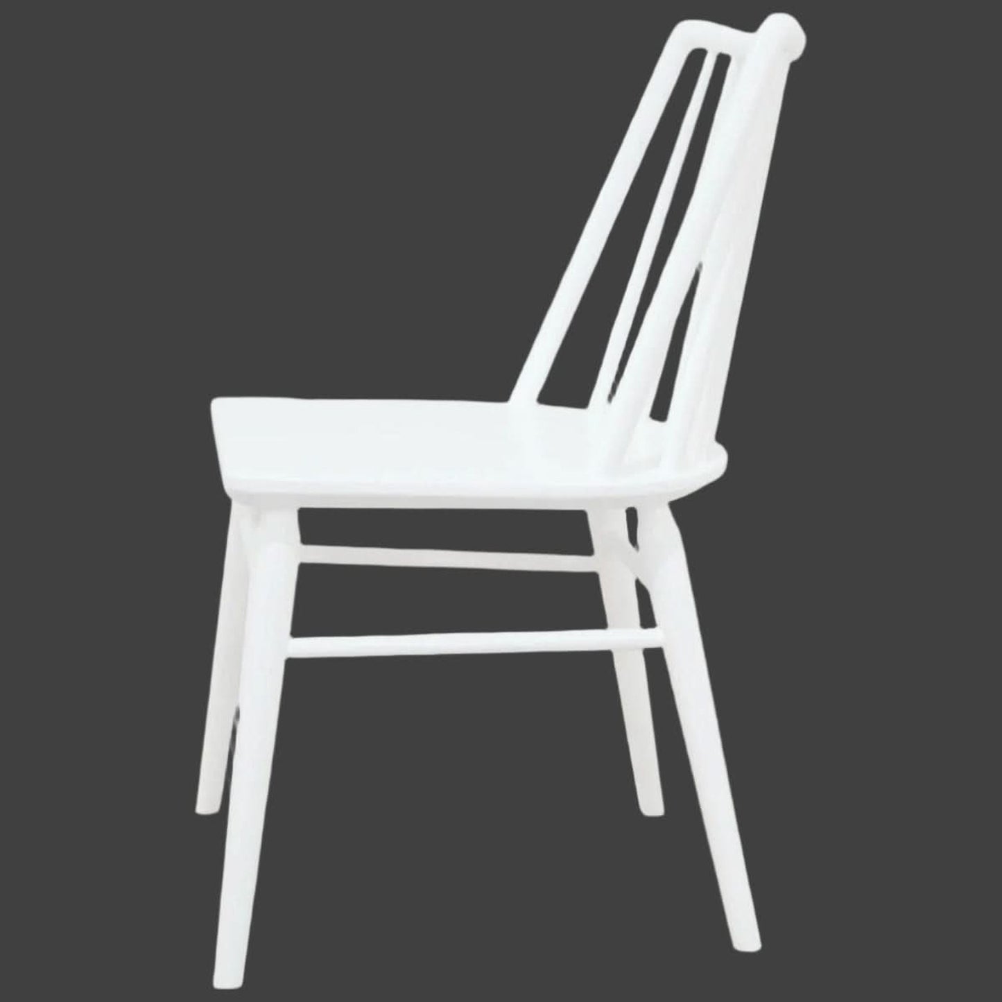 Riviera Solid Oak Dining Chairs in White, Set of 2 - Chocolate Wood
