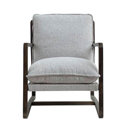 ROGAN BOUCLE TEXTURED FABRIC/ASHWOOD CHAIR IN OAT