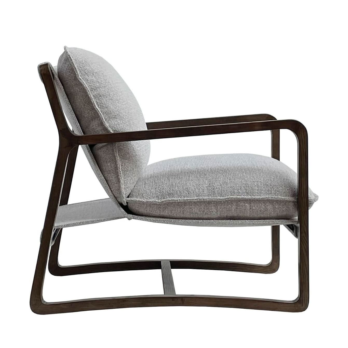 ROGAN BOUCLE TEXTURED FABRIC/ASHWOOD CHAIR IN OAT - MyChocolateWood