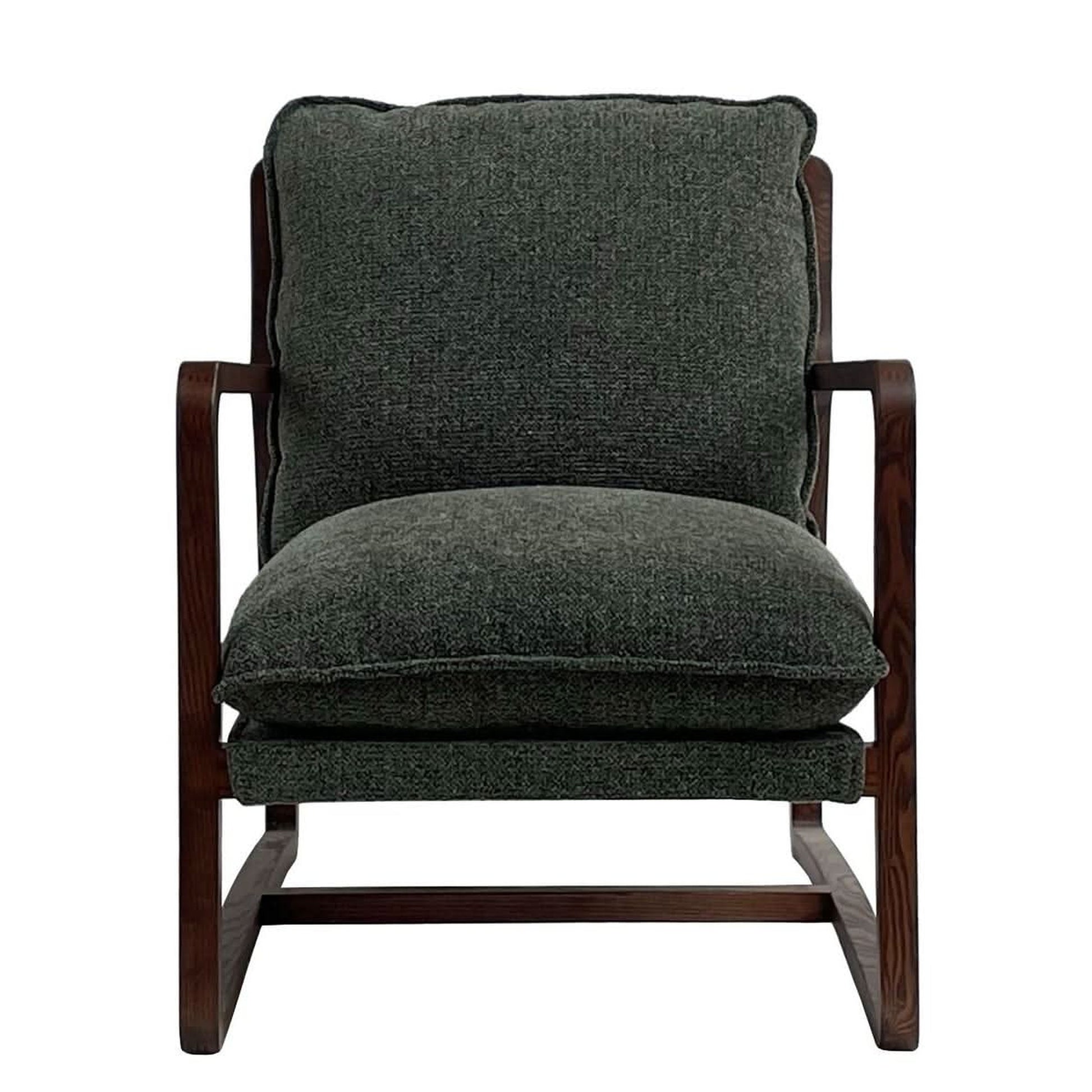 Rogan Boucle Textured Fabric / Ashwood Chair in Pine - Chocolate Wood