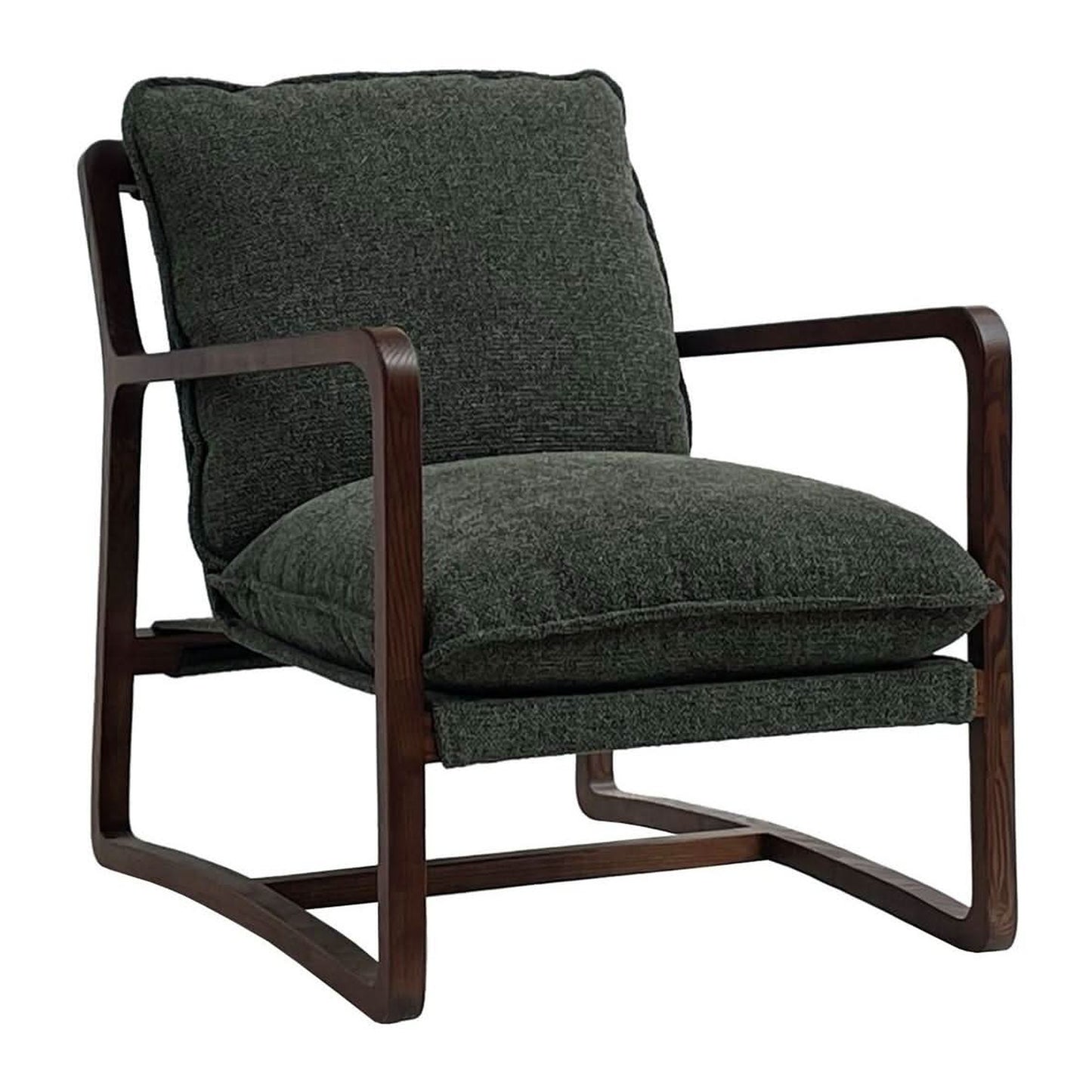 Rogan Boucle Textured Fabric / Ashwood Chair in Pine - Chocolate Wood