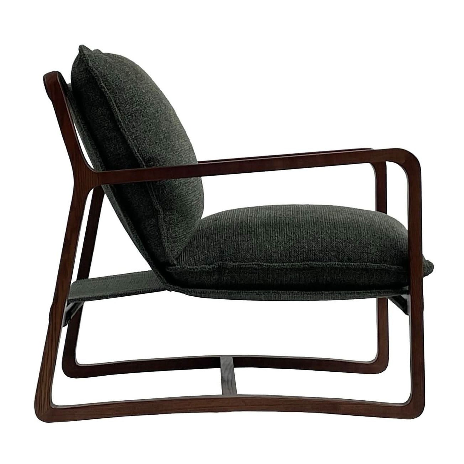 Rogan Boucle Textured Fabric / Ashwood Chair in Pine - Chocolate Wood
