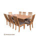 ROMA 9 PIECE TASSIE OAK RECTANGULAR DINING TABLE SET IN CLEAR LACQUER 240CM MADE TO ORDER IN AUSTRALIA - MyChocolateWood