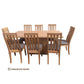 ROMA 9 PIECE TASSIE OAK RECTANGULAR DINING TABLE SET IN CLEAR LACQUER 240CM MADE TO ORDER IN AUSTRALIA - MyChocolateWood