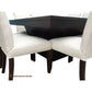 ROSA AUSSIE OAK SQUARE DINING TABLE IN BLACK 1500MM+ 8 WHITE LEATHER DINING CHAIRS - MyChocolateWood