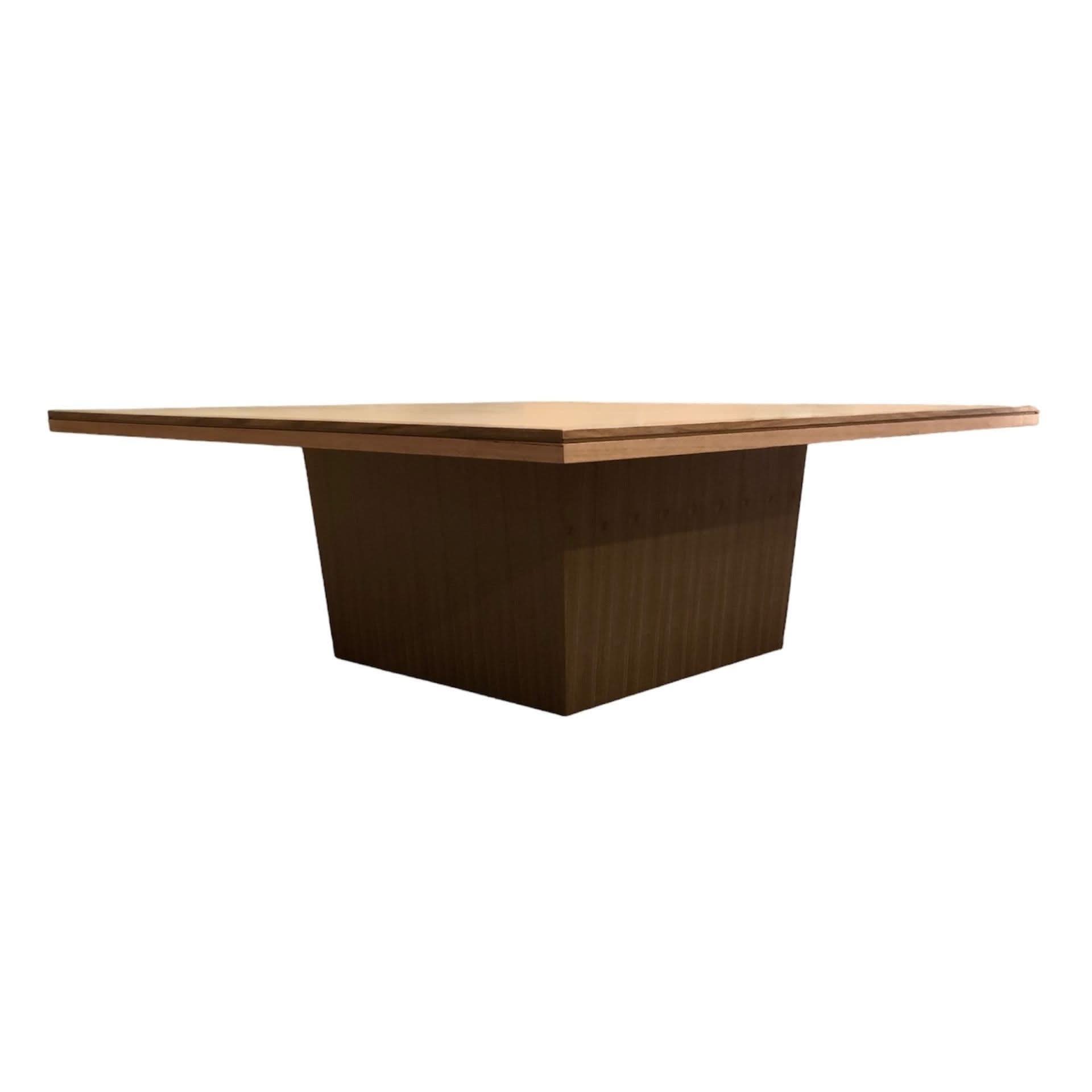 ROSA MADE TO ORDER 1800MM TASSIE OAK SQUARE DINING TABLE IN CLEAR LACQUER - MyChocolateWood