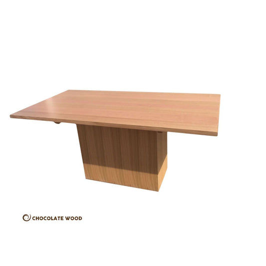 ROSA TASSIE OAK RECTANGULAR DINING TABLE IN CLEAR LACQUER 180CM MADE TO ORDER - MyChocolateWood