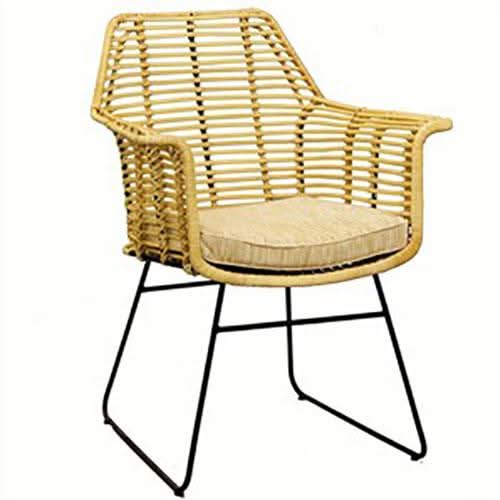 ROSALIND HANDWOVEN ARMCHAIR WITH CUSHION - NATURAL - MyChocolateWood
