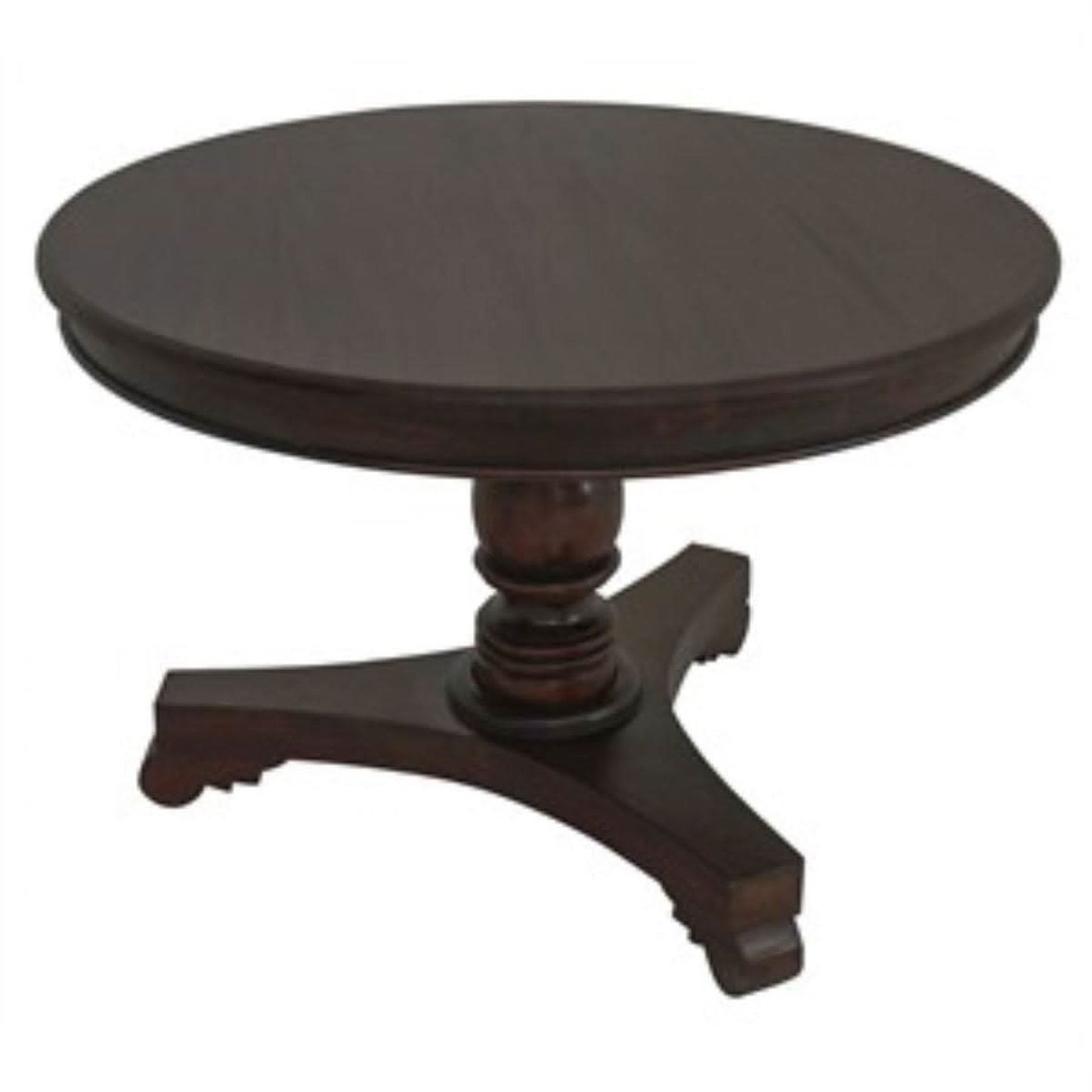 Rosmarie Queen Ann Round Dining Table 120cm in Chocolate - Chocolate Wood