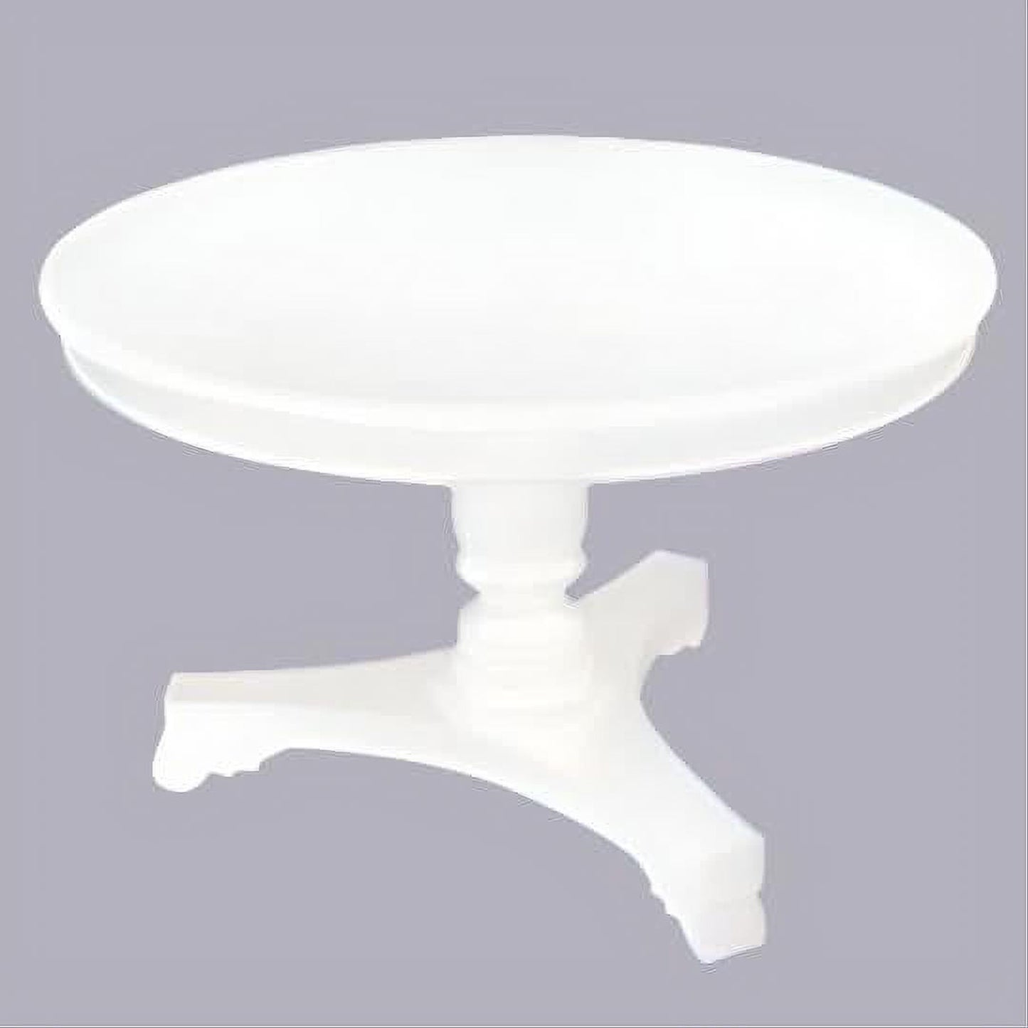 Rosmarie Queen Ann Round Dining Table 120cm in Solid White - Chocolate Wood