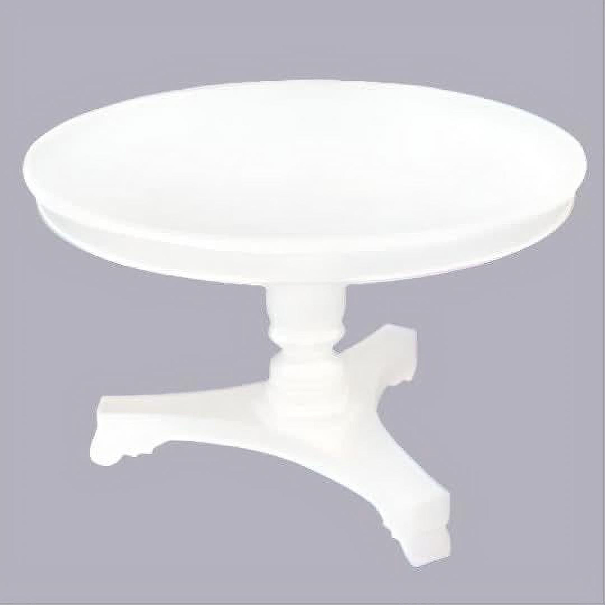 Rosmarie Queen Ann Round Dining Table 120cm in Solid White - Chocolate Wood