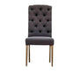 Rossi Hamptons Solid Rubber Wood Dining Chair in Charcoal Linen - Chocolate Wood