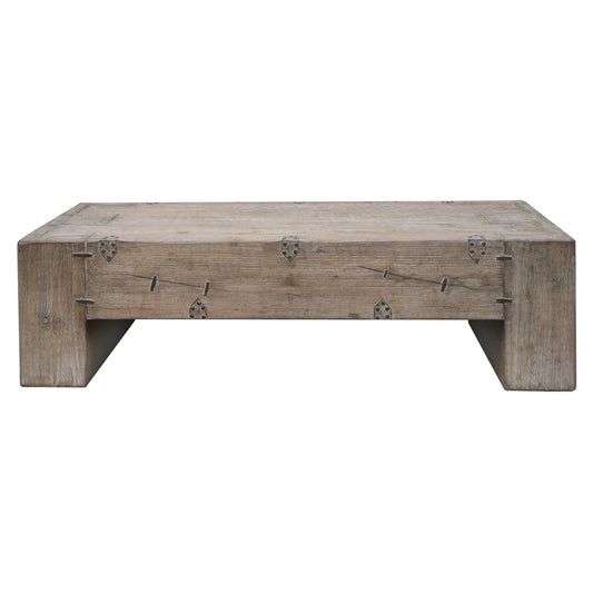 ROWAN SOLID PINE BLOCK COFFEE TABLE - MyChocolateWood