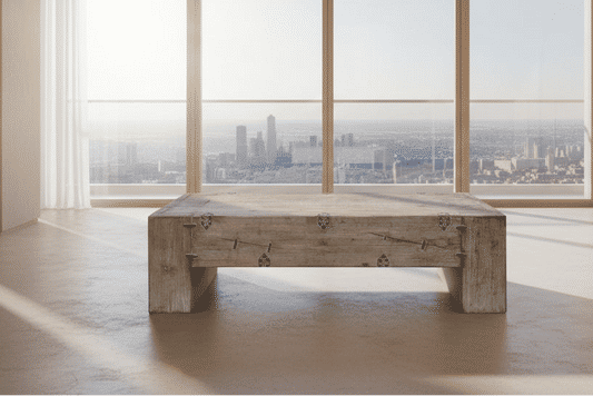 ROWAN SOLID PINE BLOCK COFFEE TABLE