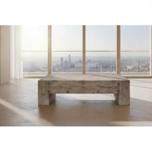 ROWAN SOLID PINE BLOCK COFFEE TABLE - MyChocolateWood