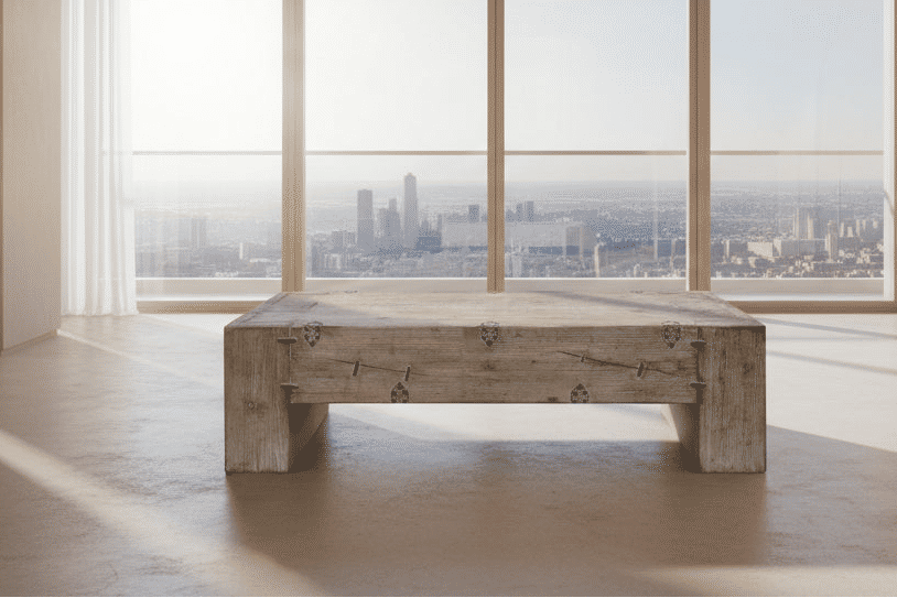 ROWAN SOLID PINE BLOCK COFFEE TABLE