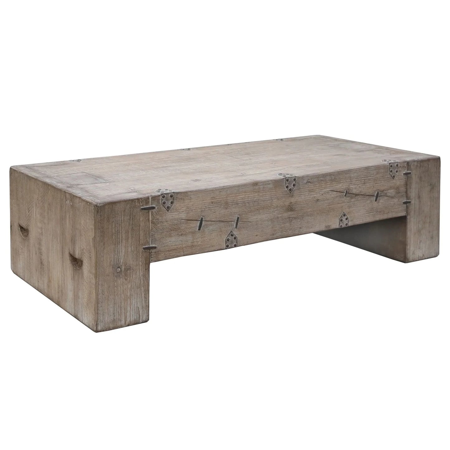 ROWAN SOLID PINE BLOCK COFFEE TABLE - MyChocolateWood