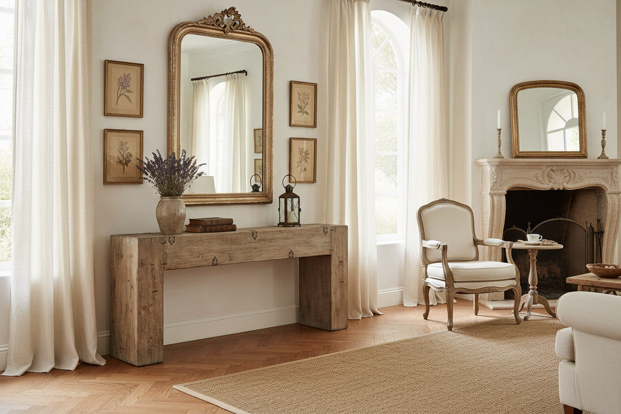 ROWAN SOLID PINE BLOCK CONSOLE TABLE/HALL TABLE - MyChocolateWood
