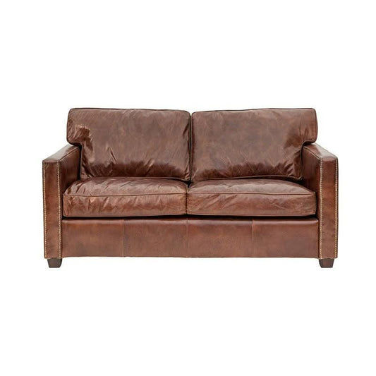 ROXIE AGED LEATHER 2-SEATER SOFA IN TOP GRAIN COW HIDE - MyChocolateWood