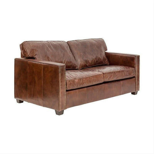 ROXIE AGED LEATHER 2-SEATER SOFA IN TOP GRAIN COW HIDE