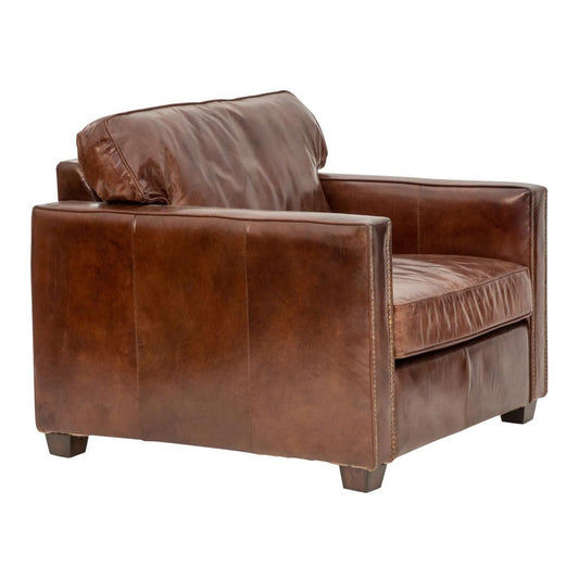 ROXIE AGED LEATHER SINGLE ARMCHAIR IN TOP GRAIN COW HIDE