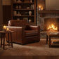 ROXIE AGED LEATHER SINGLE ARMCHAIR IN TOP GRAIN COW HIDE - MyChocolateWood