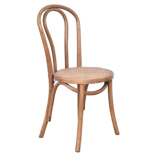 ROYSTON BENTWOOD DINING CHAIR WITH RATTAN SEAT NATURAL - MyChocolateWood