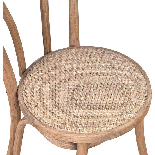 ROYSTON BENTWOOD DINING CHAIR WITH RATTAN SEAT NATURAL
