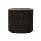 SABRAN MAHOGANY OVAL 3-DRAWER BEDSIDE TABLE NIGHTSTAND GREY OAK - MyChocolateWood