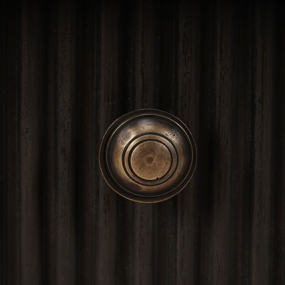 SABRAN MAHOGANY OVAL 3-DRAWER BEDSIDE TABLE NIGHTSTAND GREY OAK - MyChocolateWood