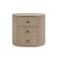 SABRAN MAHOGANY OVAL 3-DRAWER BEDSIDE TABLE NIGHTSTAND SANDBAR - MyChocolateWood