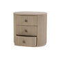 SABRAN MAHOGANY OVAL 3-DRAWER BEDSIDE TABLE NIGHTSTAND SANDBAR - MyChocolateWood