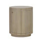 Sabran Mahogany Round 3-Drawer Bedside Table in Sandbar - Chocolate Wood