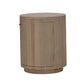 Sabran Mahogany Round 3-Drawer Bedside Table in Sandbar - Chocolate Wood