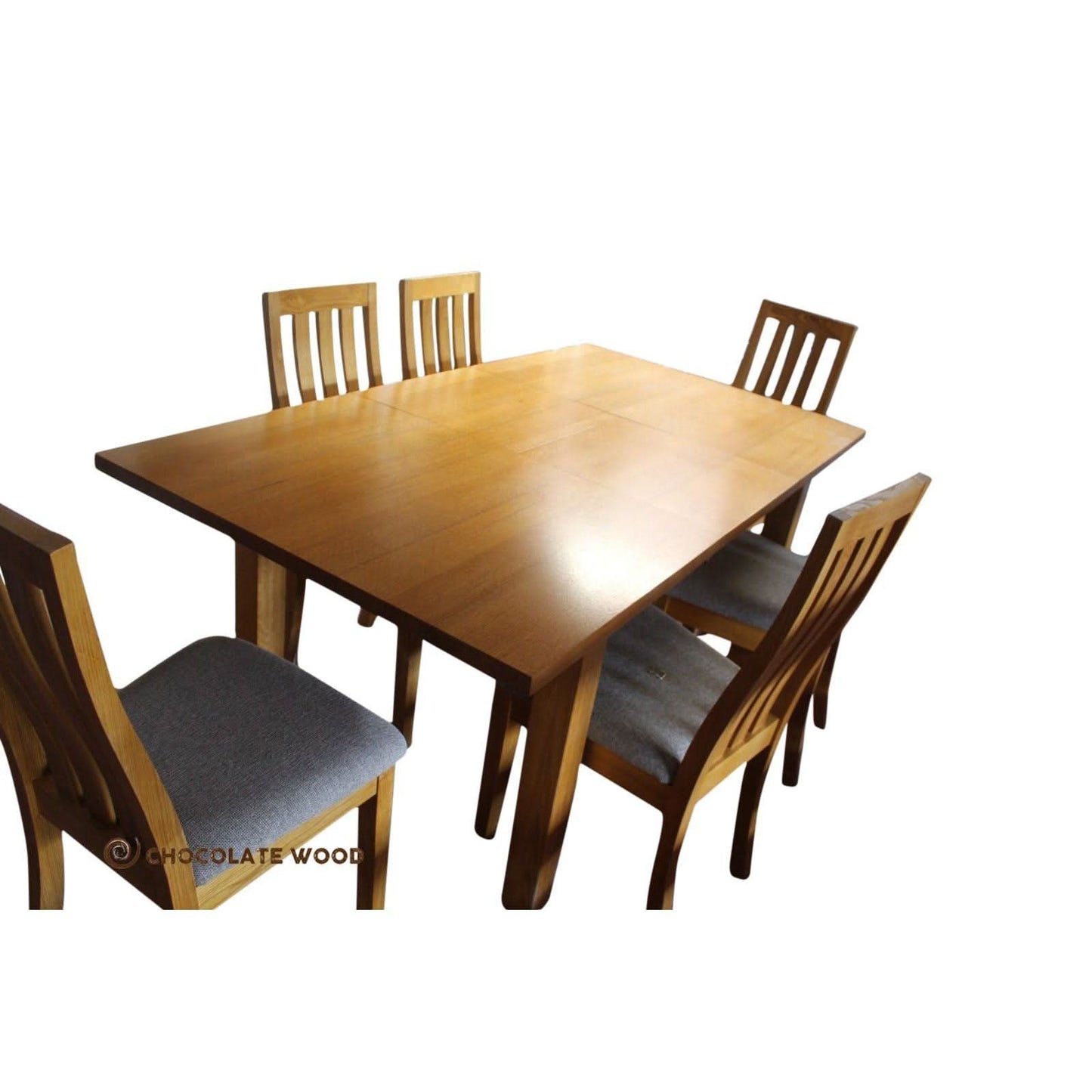 SADLER EXTENSION DINING TABLE IN TASSIE OAK + 6 DINING CHAIRS - MADE TO ORDER