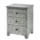 SANTA FE SIDE SHELL INLAY 3 DRAWER SIDE TABLE/BEDSIDE TABLE - MyChocolateWood