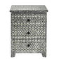 SANTA FE SIDE SHELL INLAY 3 DRAWER SIDE TABLE/BEDSIDE TABLE - MyChocolateWood