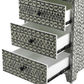 SANTA FE SIDE SHELL INLAY 3 DRAWER SIDE TABLE/BEDSIDE TABLE - MyChocolateWood