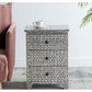 SANTA FE SIDE SHELL INLAY 3 DRAWER SIDE TABLE/BEDSIDE TABLE - MyChocolateWood