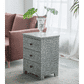 SANTA FE SIDE SHELL INLAY 3 DRAWER SIDE TABLE/BEDSIDE TABLE - MyChocolateWood