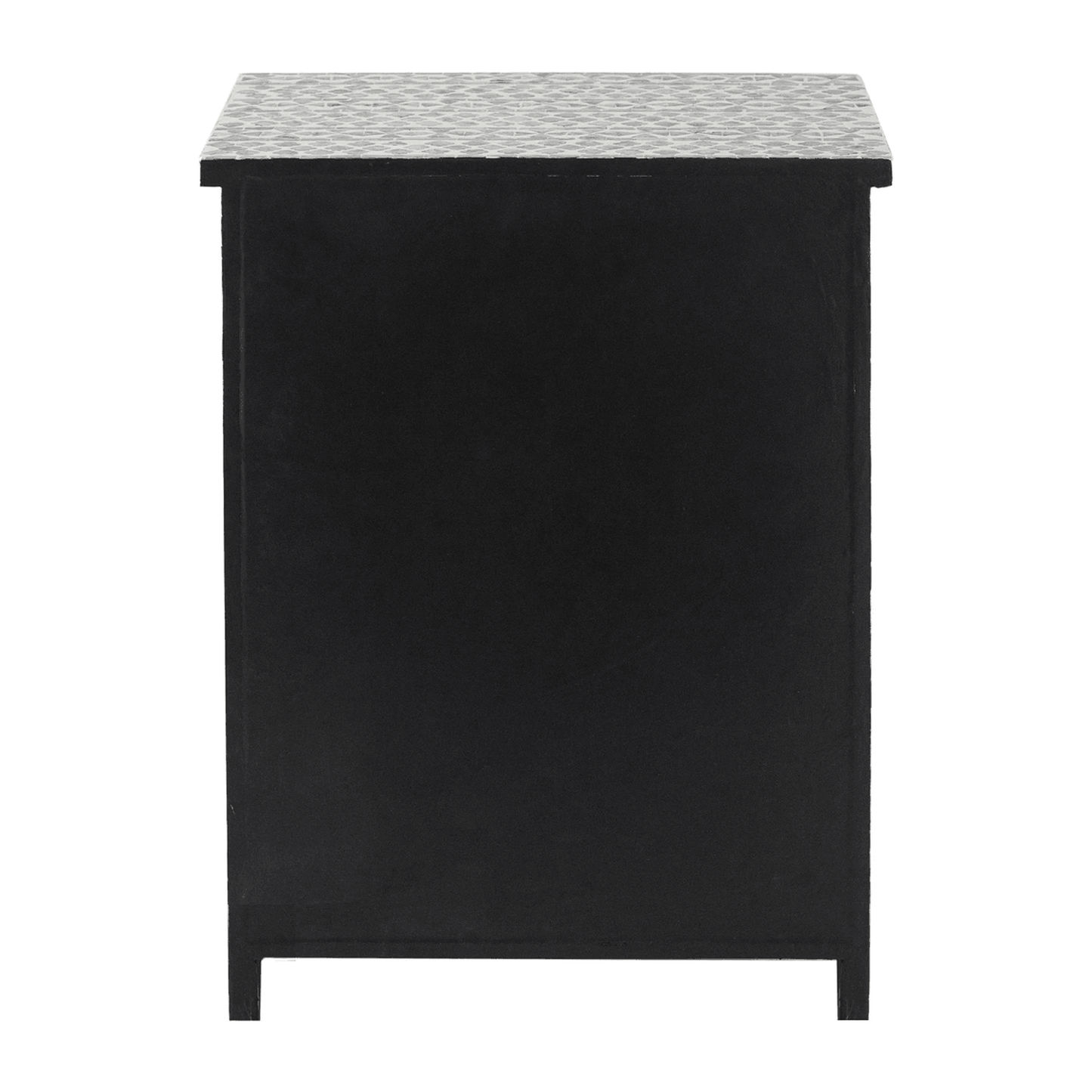 SANTA FE SIDE SHELL INLAY 3 DRAWER SIDE TABLE/BEDSIDE TABLE