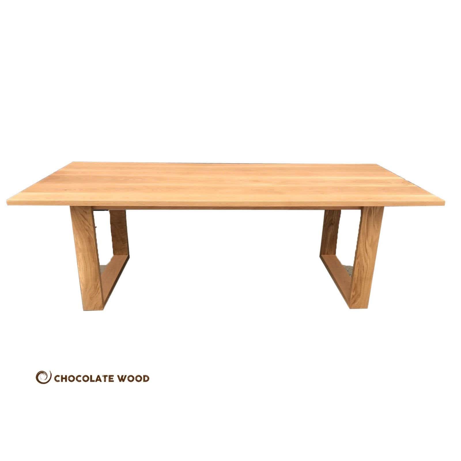 SANTORINI DINING TABLE IN SOLID AMERICAN OAK WITH DANISH OIL FINISH AUSTRALIAN CUSTOM MADE - MyChocolateWood