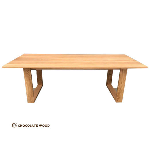 SANTORINI DINING TABLE IN SOLID AMERICAN OAK WITH DANISH OIL FINISH AUSTRALIAN CUSTOM MADE - MyChocolateWood